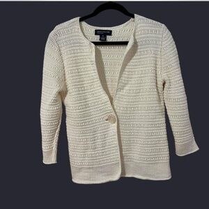 Ann Taylor White Knit Cardigan